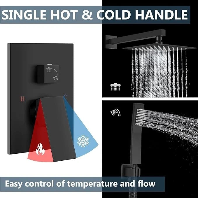 Luxury Shower System — طقم شاور دفن فاخر 3×1 ( بخلاط 3 مخرج + طاسة + سماعة ) بتصميم عصري وخامات عالية الجودة