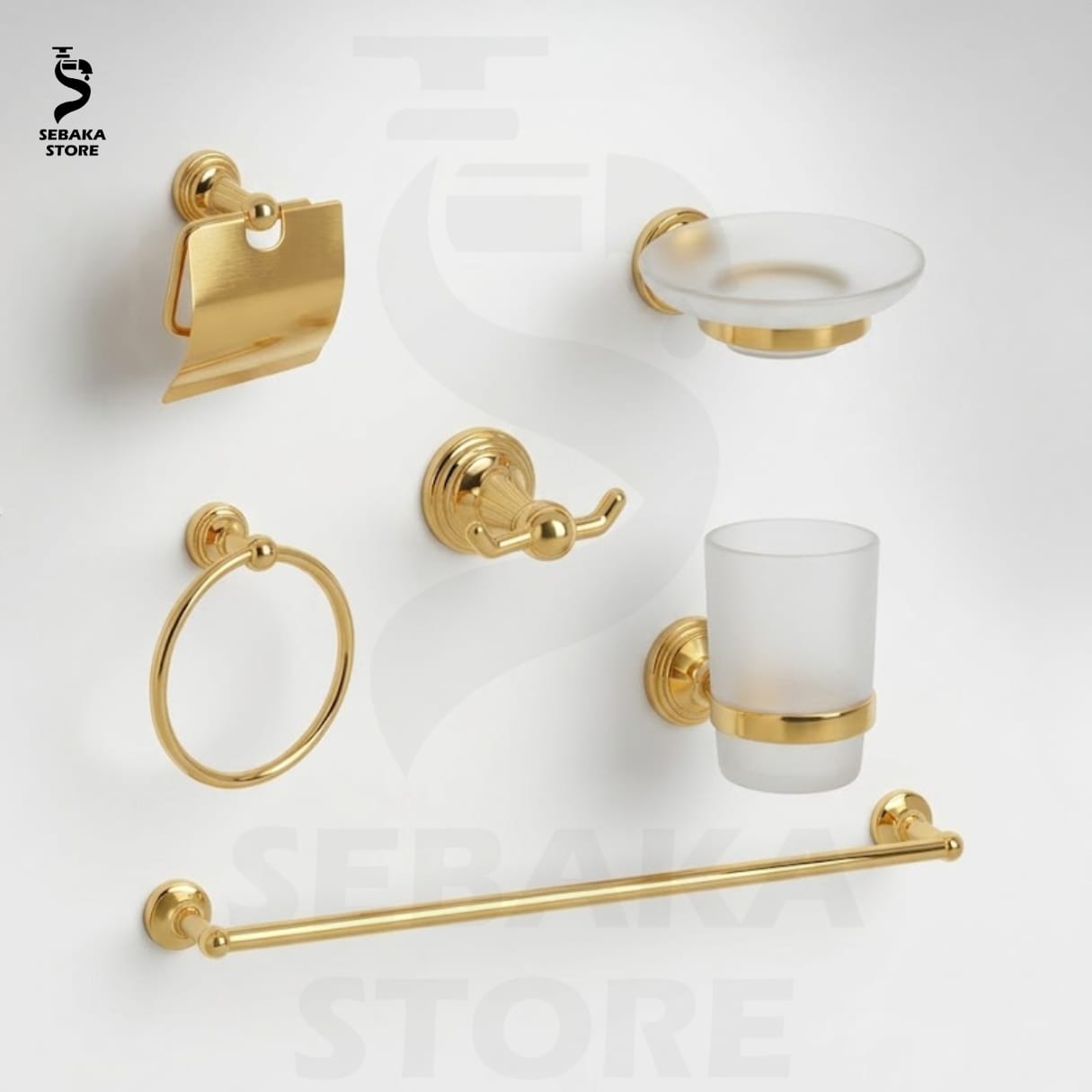 طقم إكسسوارات حمام 6 قطع استانلس