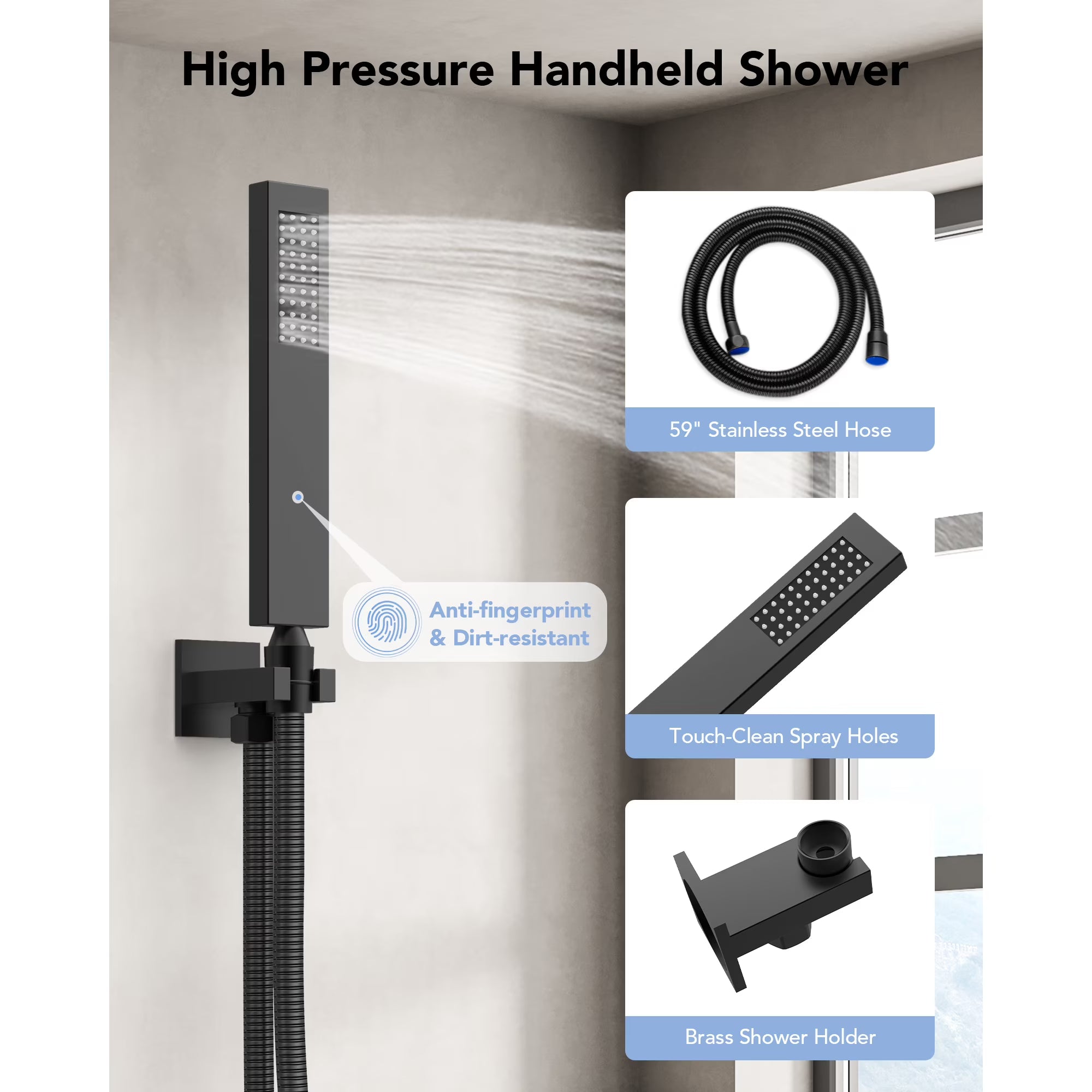Luxury Shower System — طقم شاور دفن فاخر 3×1 ( بخلاط 3 مخرج + طاسة + سماعة ) بتصميم عصري وخامات عالية الجودة