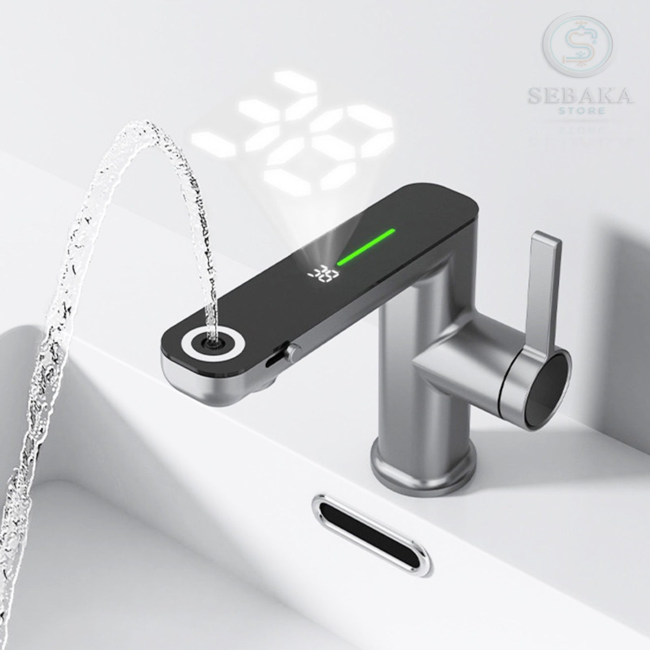 خلاط حوض حمام LED نحاس