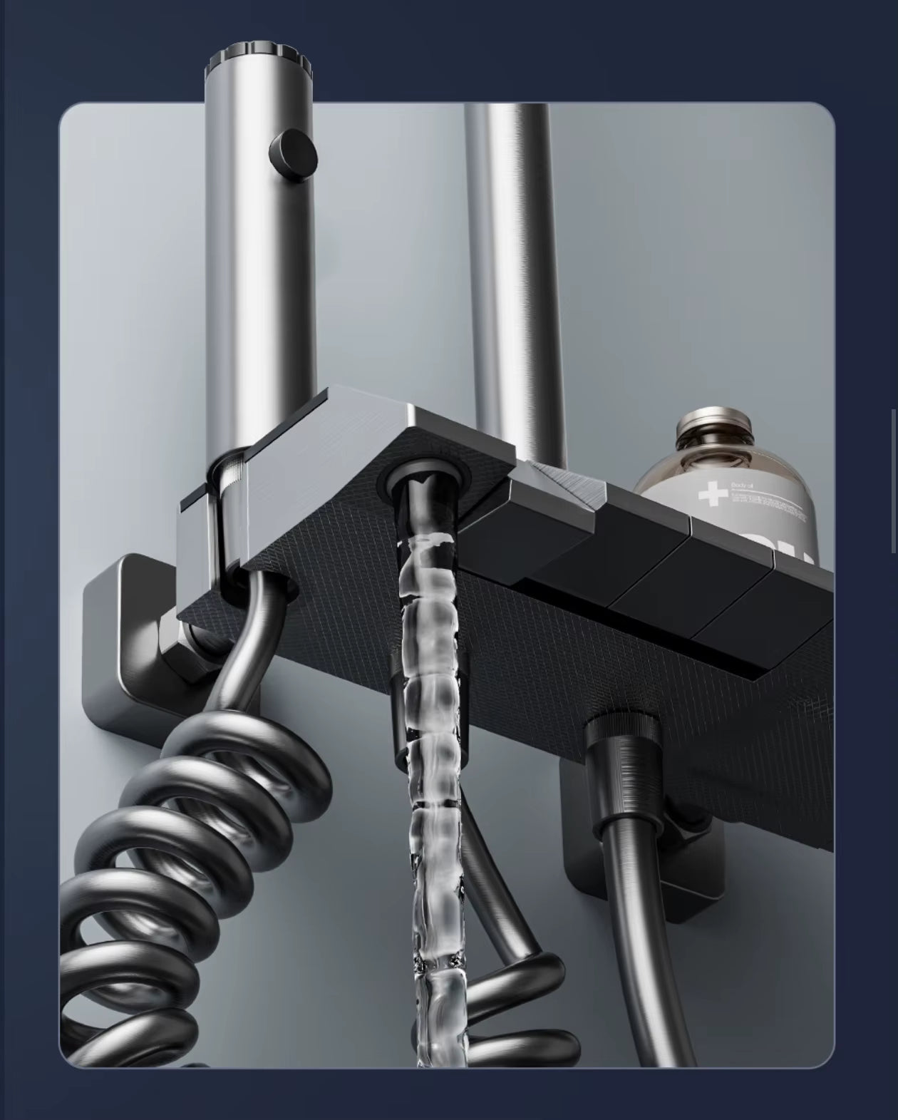 شاور سيستم بيانو سمارت أسود 4 مخرج