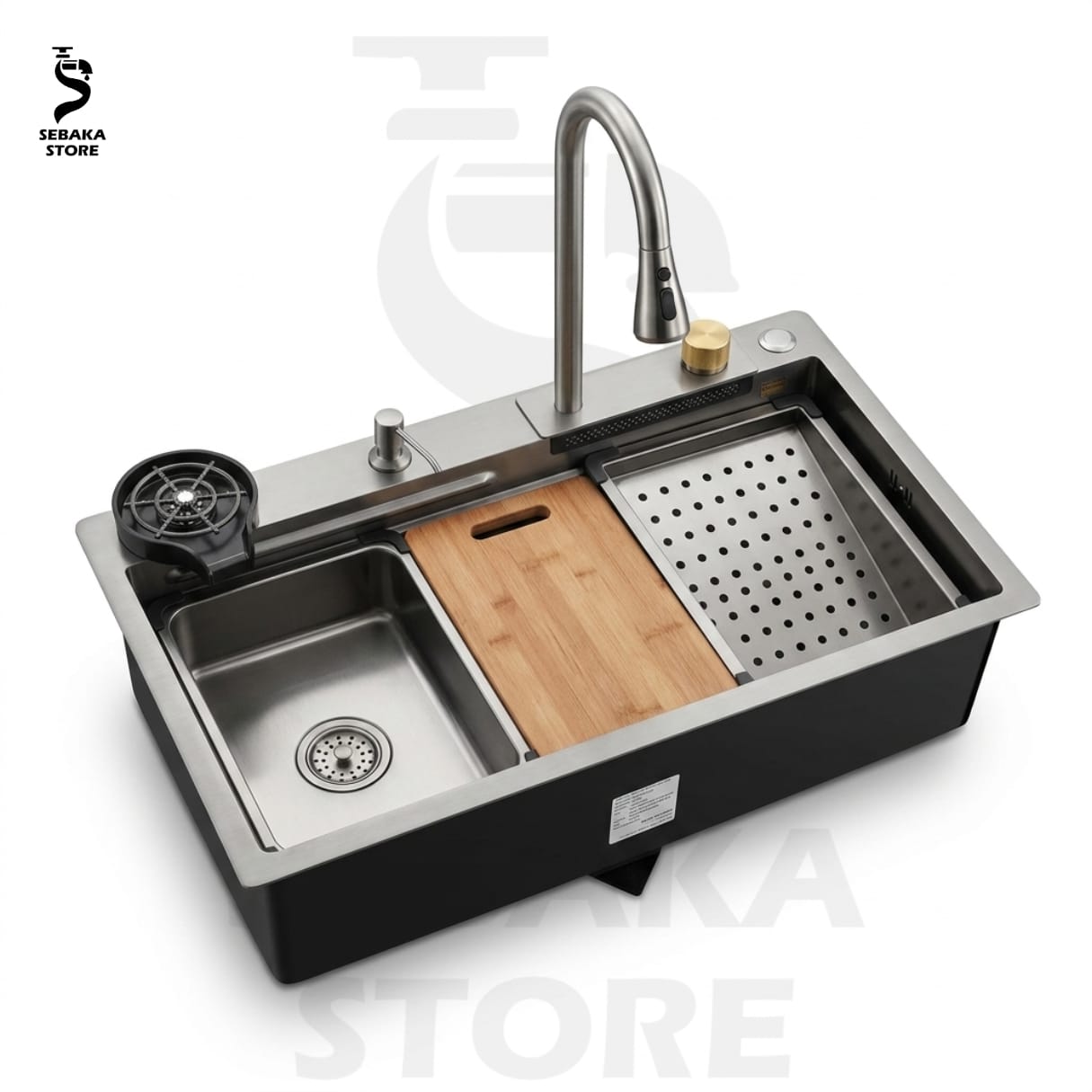 حوض مطبخ سمارت 75×45 مع الخلاط