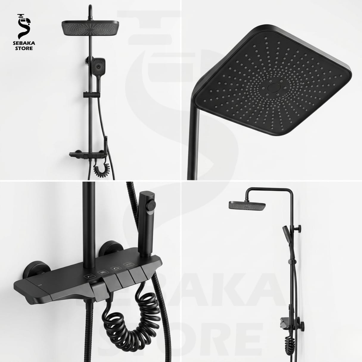 شاور بيانو أسود 4 مخارج