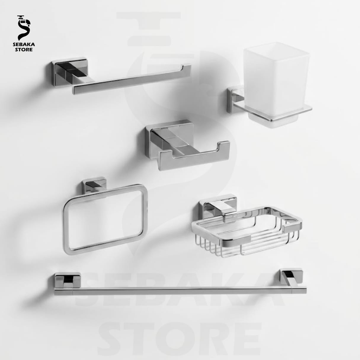 طقم إكسسوارات حمام 6 قطع استانلس